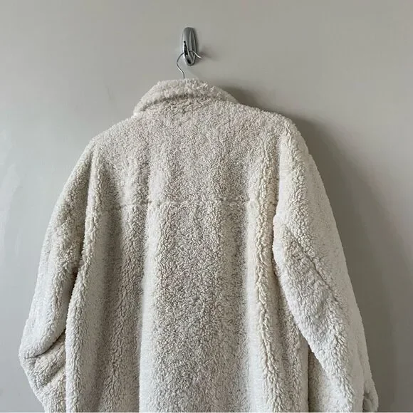 Esqualo-Fluffy Soft Teddy Coat- Off White - Picture 8 of 15